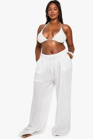 Boohoo Plus Beachwear Essentials Wide Leg Trousers - - 16
