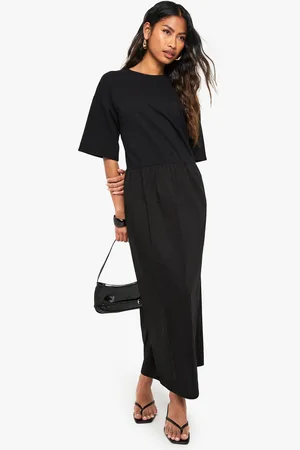 Boohoo Jersey Cotton Mix Smock Dress - - 8