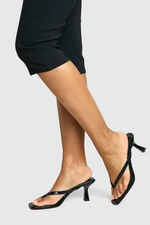 Boohoo Croc Toe Post Low Heel Mules - - 8