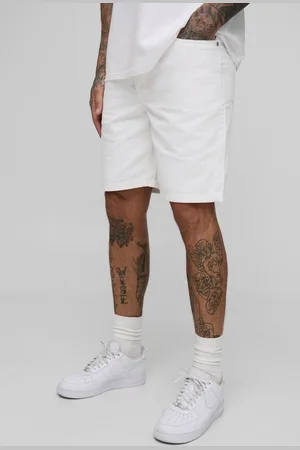 Boohoo Tall Slim Rigid Denim Shorts - - 30