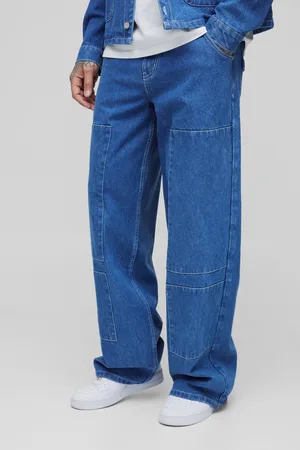 Boohoo Tall Baggy Carpenter Pocket Denim Jeans - - 30