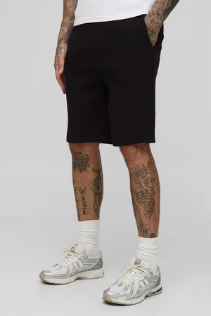 Boohoo Tall Loose Fit Rib Jersey Shorts - - L