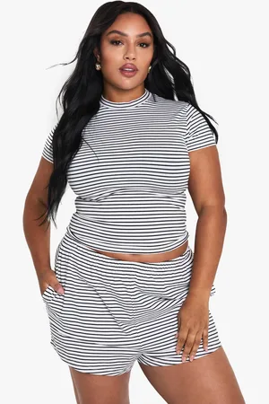 Boohoo Plus Striped Cap Sleeve Top - - 16