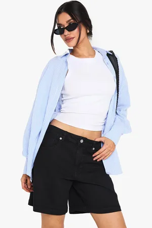 Boohoo Tall Denim Boyfriend Short - - 6