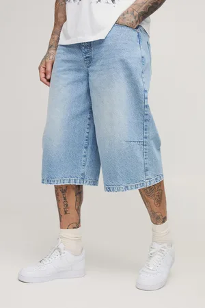 Boohoo Tall Washed Distressed Hem Jorts - - 36