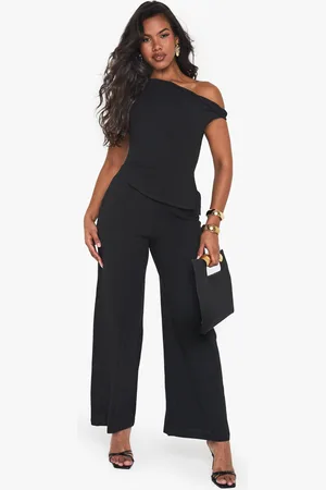 Boohoo Linen Look Twist Strap Jumpsuit - - 10