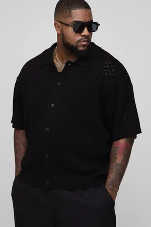 Boohoo Plus Oversized Open Stitch Knitted Shirt - - 2XL