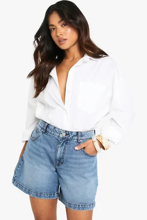 Boohoo Petite Denim Boyfriend Short - - 8