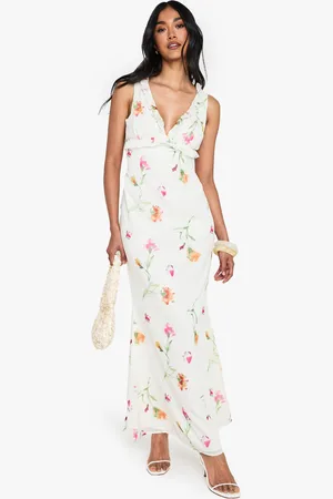 Boohoo Floral Chiffon Maxi Slip Dress - - 16