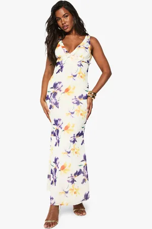 Boohoo Floral Chiffon Maxi Slip Dress - - 8