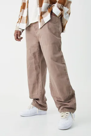 Boohoo Plus Relaxed Rigid Overdyed Carpenter Jeans - - 38