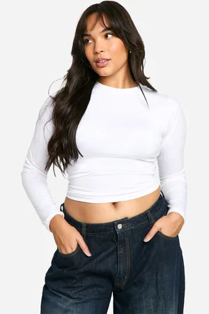 Boohoo Plus Long Sleeve Fitted Crew Neck T-Shirt - - 16