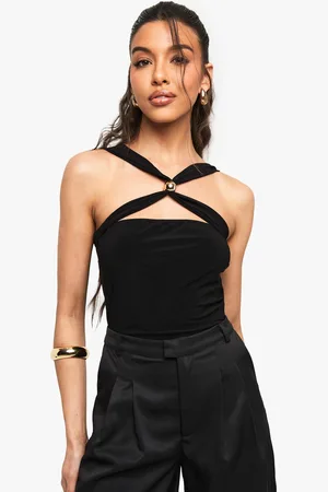 Boohoo Slinky Cross Over Bodysuit With Trim Detail - - 6