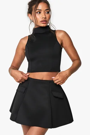 Boohoo Scuba High Neck Sleeveless Top - - 6
