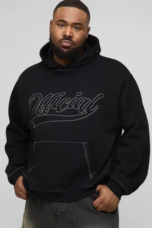 Boohoo Plus Oversized Boxy Official Contrast Stitch Hoodie - - 2XL