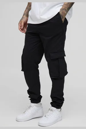 Boohoo Tall Elasticated Waist Branded Cargo Joggers - - S