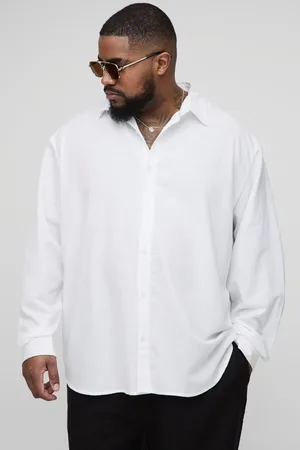 Boohoo Plus Long Sleeve Super Oversized Linen Blend Shirt - - 2XL