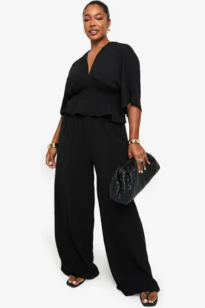 Boohoo Plus Elasticated Waist Wide Leg Trouser - - 16
