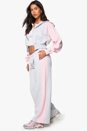 Boohoo Contrast Side Panel Wide Leg Jogger - - S