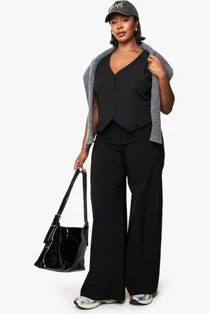 Boohoo Plus Bengaline Tailored Wide Leg Trouser - - 16