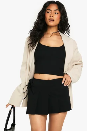 Boohoo Bengaline Wrap Tie Side Skort - - 6