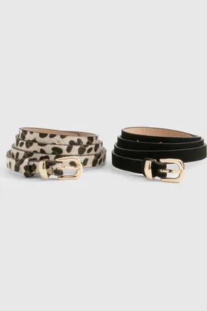 Boohoo 2 Pack Leopard And Suedette Belt - - ONE SIZE