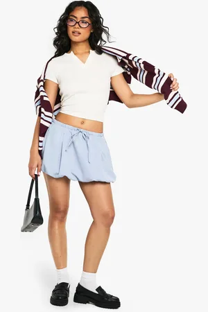 Boohoo Woven Puffball Mini Skirt - - 6