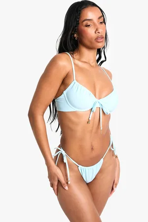 Boohoo Starfish Trim Underwired Bikini Top - - 6