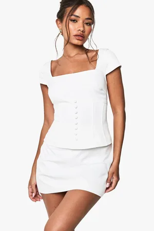 Boohoo Side Button Detail Mini Skirt - - 8