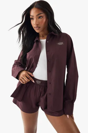 Boohoo Dsgn Cotton Poplin Lounge Shirt - - 6