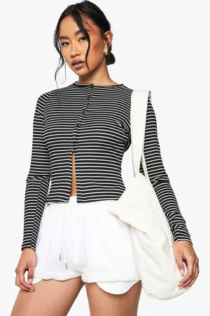 Boohoo Stripe Button Through Cardigan - - 8