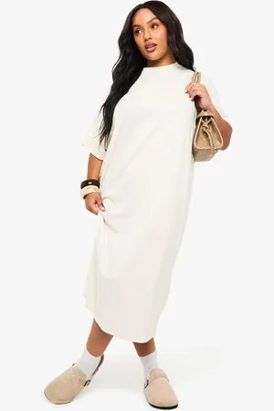 Boohoo Plus Oversized Midi T-Shirt Dress - - 16