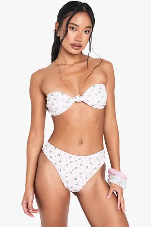 Boohoo Swimwear Essentials Ditsy Floral High Waisted Bikini Bottoms - - 6