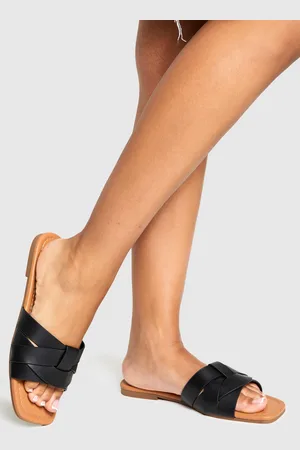 Boohoo Woven Basic Mule Sandals - - 5