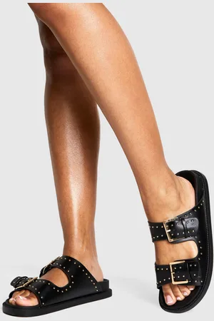 Boohoo Studded Buckle Sandals - - 5