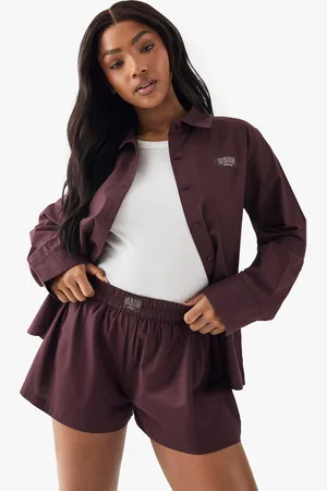 Boohoo Dsgn Cotton Poplin Lounge Short - - 6