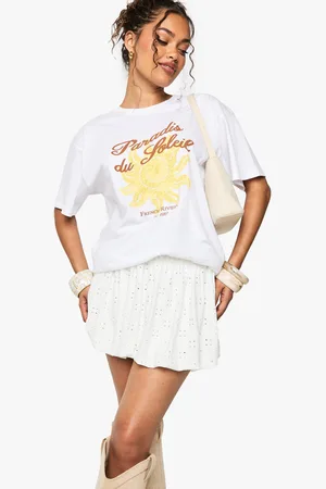Boohoo Broderie Bubble Mini Skirt - - 6