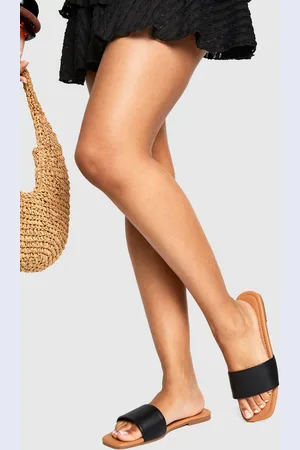Boohoo Wide Fit Minimal Mule Sandals - - 5