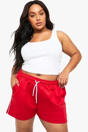 Boohoo Plus Tricot Side Stripe Shorts - - 16