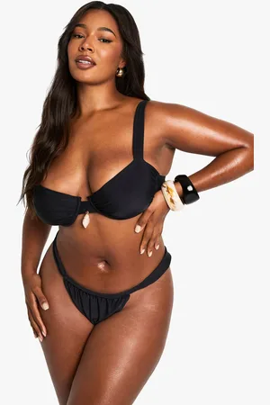 Boohoo Plus Shell Trim Underwire Bikini Top - - 16