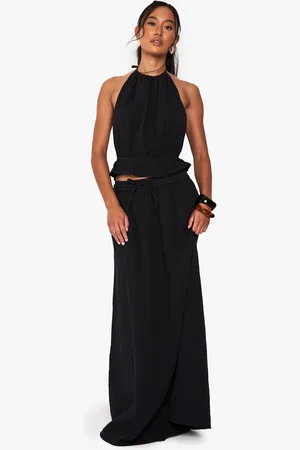 Boohoo Cheesecloth Tie Maxi Skirt - - 6