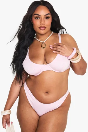 Boohoo Plus Broderie Underwire Bikini Set - - 16