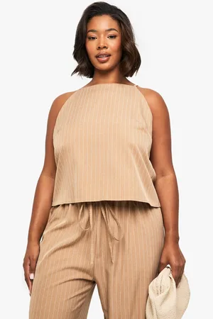 Boohoo Plus Pinstripe Cami Top - - 16