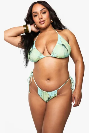 Boohoo Plus Butterfly Oversized Print Triangle Bikini - - 16
