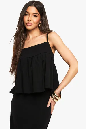 Boohoo Linen Look Peplum Cami - - 6