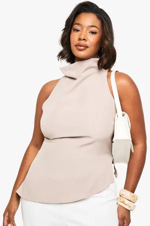 Boohoo Plus Cowl Front Top - - 16