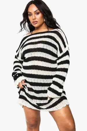 Boohoo Plus Crochet Knit Scoop Bach Beach Dress - - 16