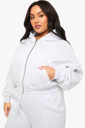 Boohoo Plus Balloon Sleeve Zip Up Hoodie - - 16