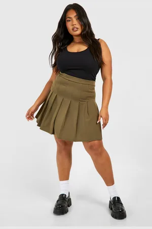 Boohoo Plus Pleated Skater Skirt - - 20