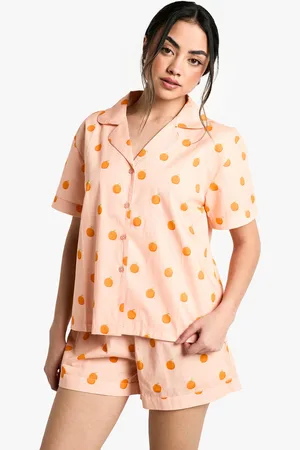 Boohoo Print Cotton Poplin Short Sleeve Shirt & Shorts Pyjama Set - 6